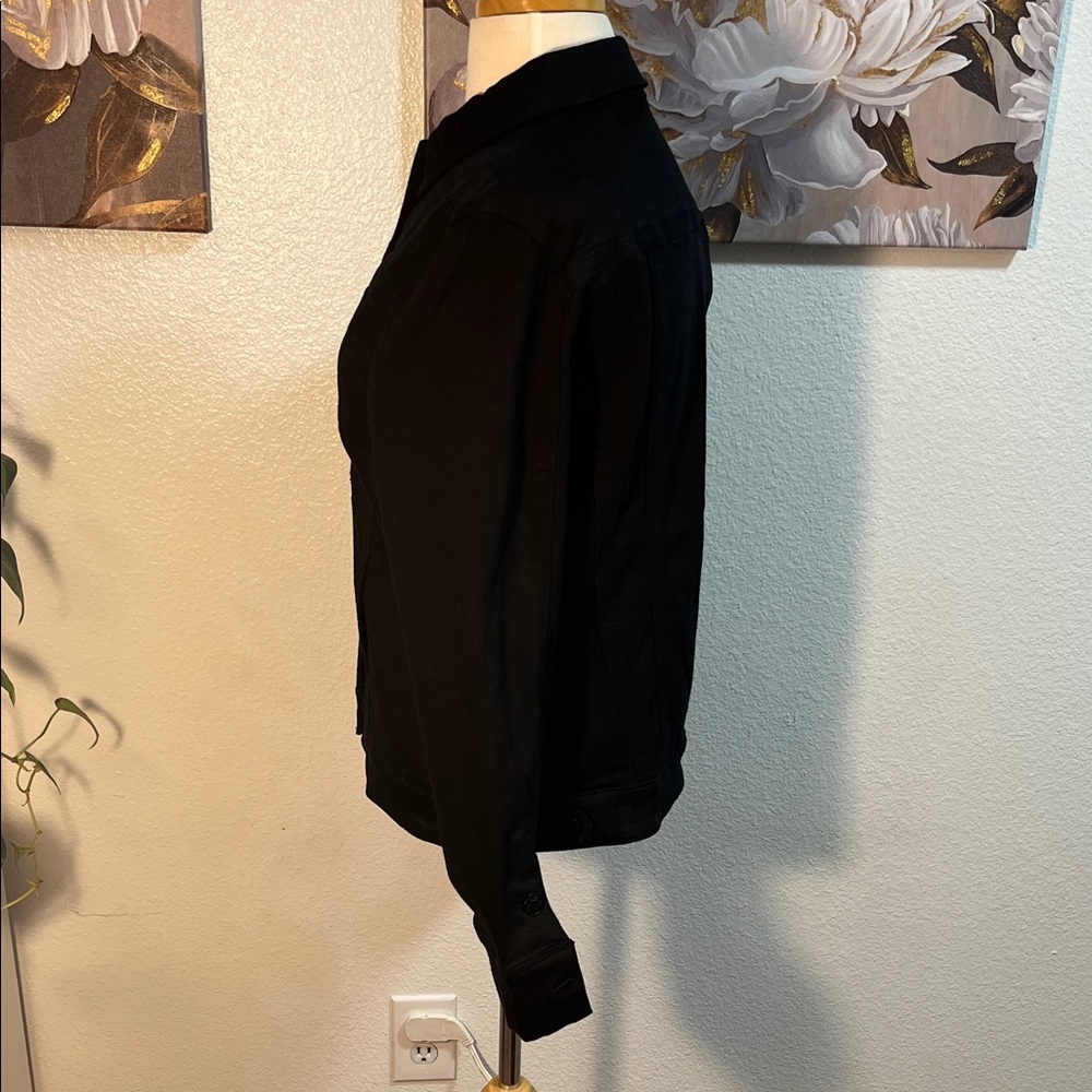 EUC Chico’s Black Denim Jacket​ - Picture 2 of 10